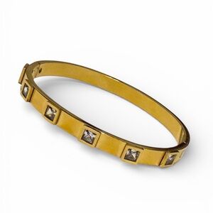 Gold waterproof Bracelet with Diamond Accents stainless gold plated